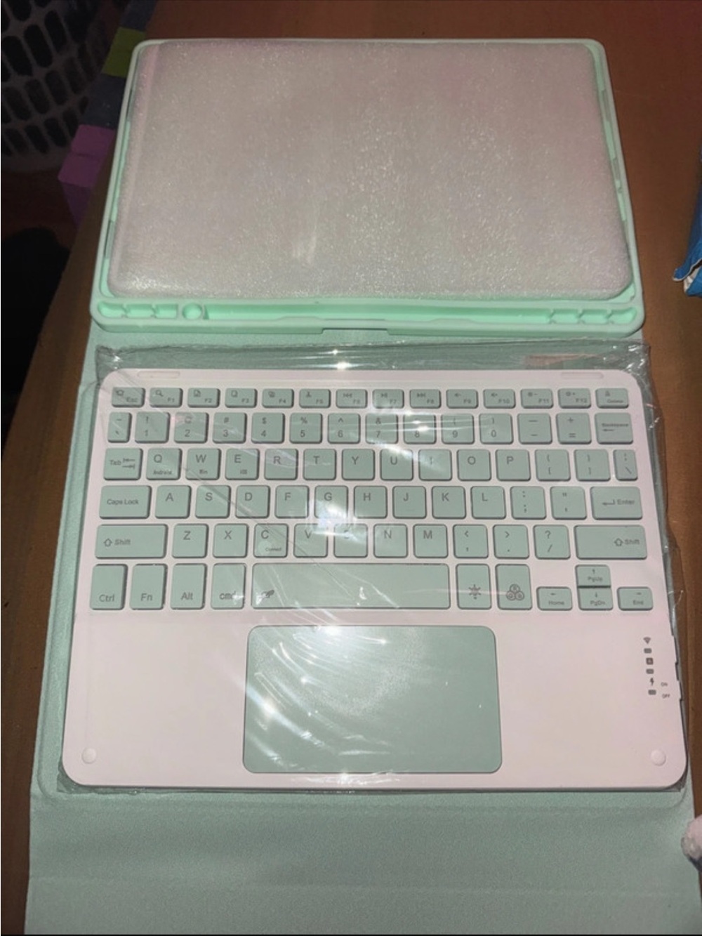 Mint Green Tablet Keyboard Case with Trackpad